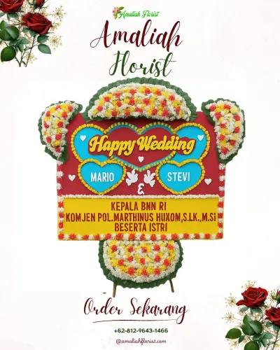 Karangan Papan Bunga Pernikahan di Babura Sunggal